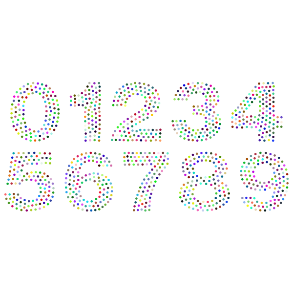 Numbers Circles Font Prismatic