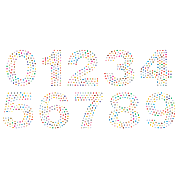 Numbers Circles Font Prismatic 2