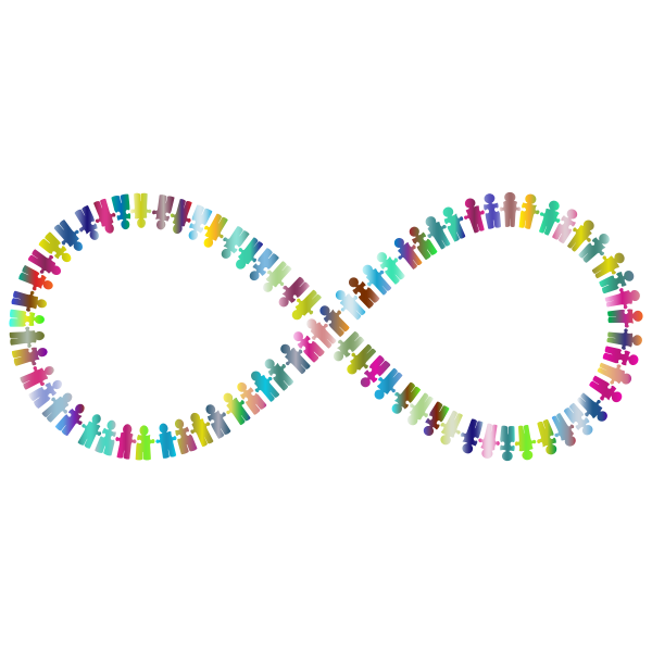 People puzzle colorful infinity