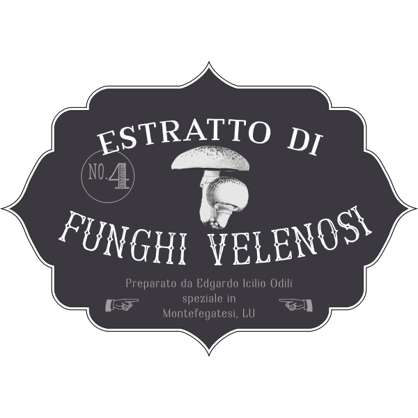 Etichetta per Halloween - Estratto di funghi velenosi