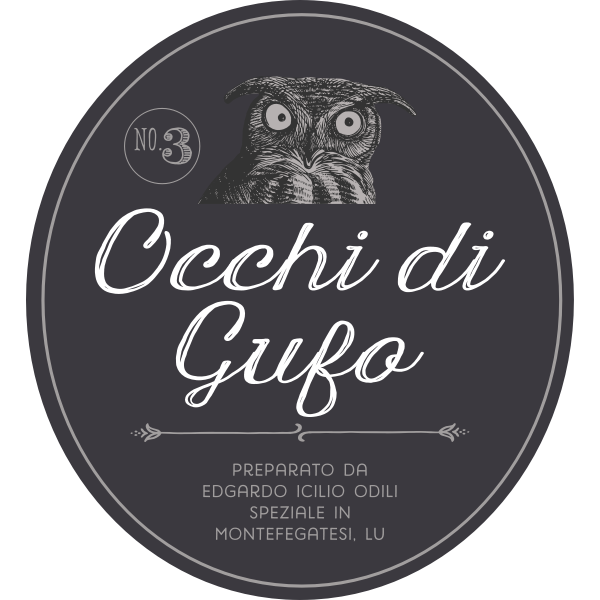 Etichetta per Halloween - Occhi di gufo