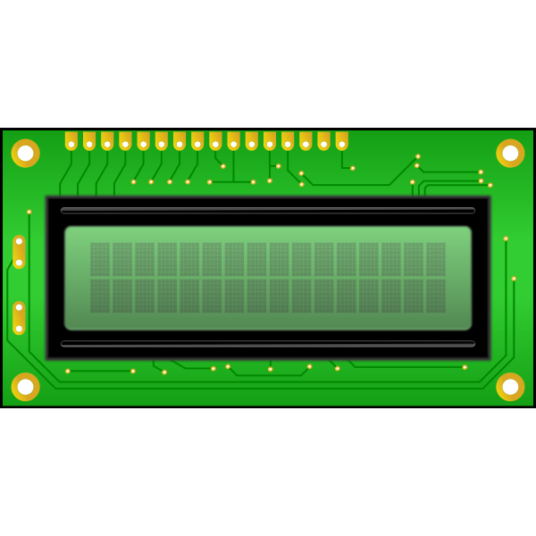 Liquid Cristal Display 16x2, top-connector