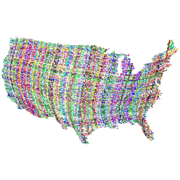 America Prismatic Abstract Map