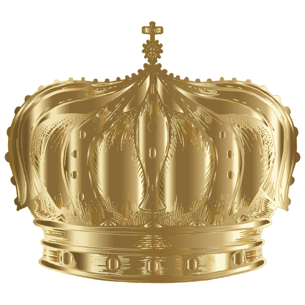 Vintage Crown Line Art Gold