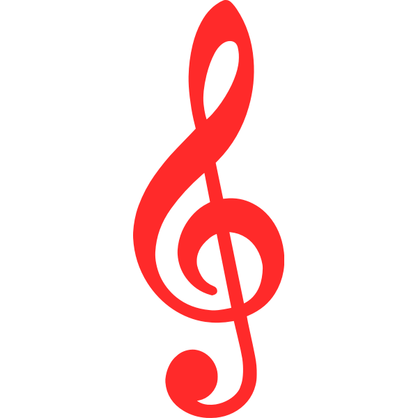 Red Treble Clef