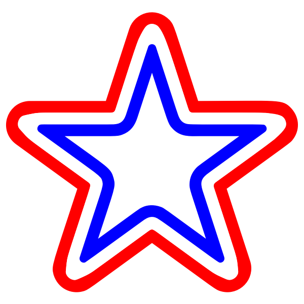 Red White Blue Star Rounded