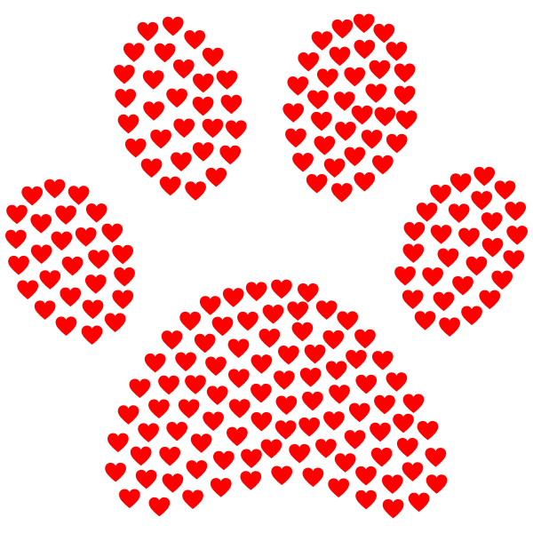 Paw Print Hearts