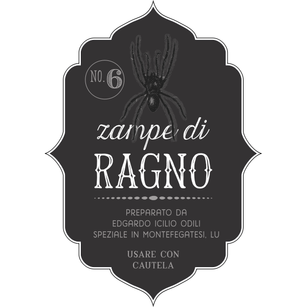 Etichetta per Halloween - Zampe di ragno