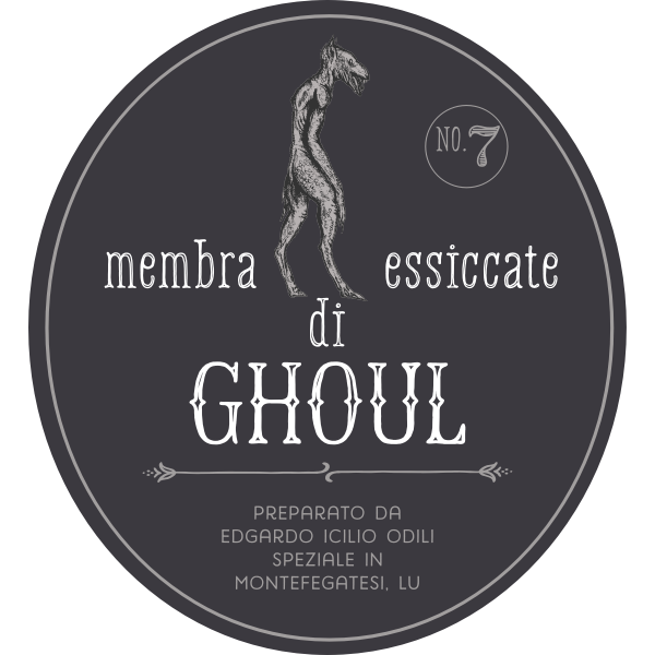 Etichetta per Halloween - Membra essiccate di ghoul