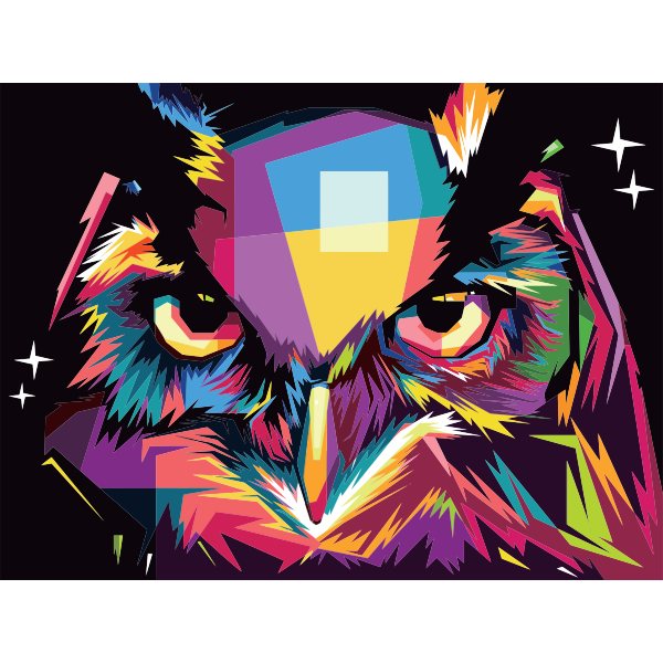Geometric Owl Pop Art By RizkyDwi123