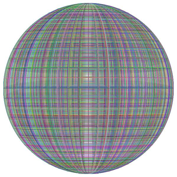 3D Perspective Grid Dense Prismatic Sphere