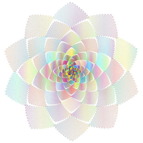 Geometric Rosette Design Polyprismatic No BG