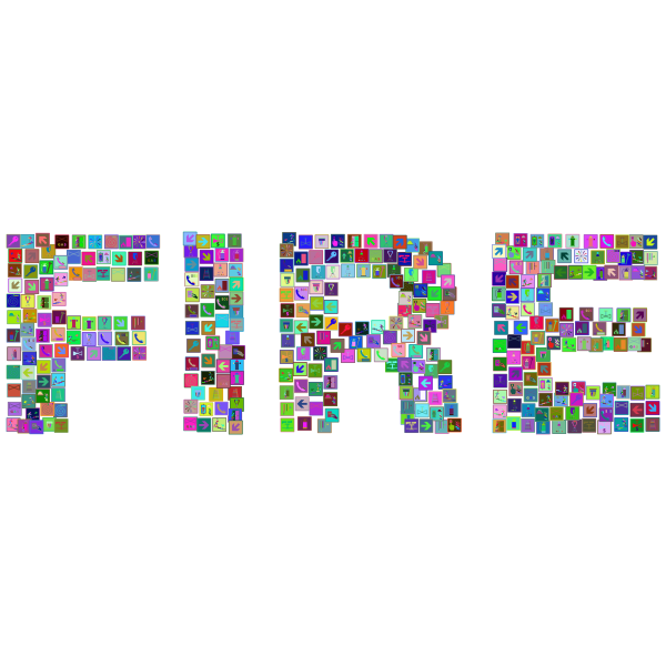 Fire Icons Typography Prismatic