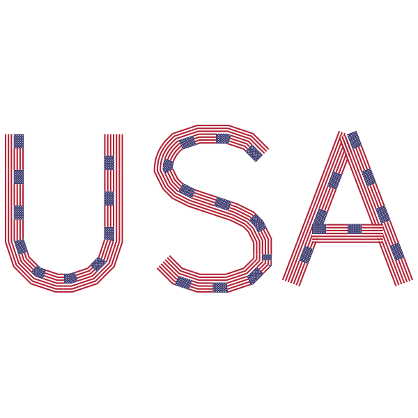 USA Flag Typography