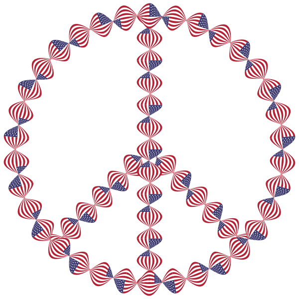 American Flag Twist Peace Sign