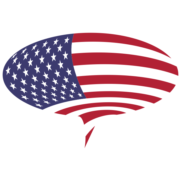 American Flag Speech Bubble