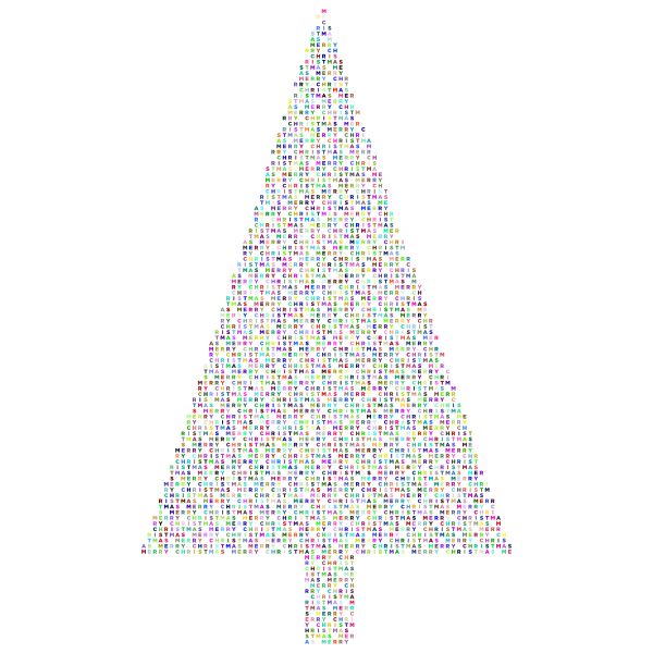 Christmas Tree Typography Prismatic