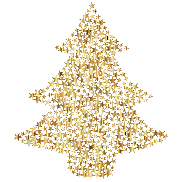 Christmas Tree Stars Gold No BG