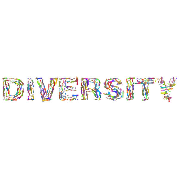 Diversity Hands Typography Polyprismatic