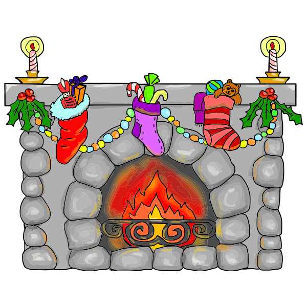 Christmas Fireplace By LillyCantabile