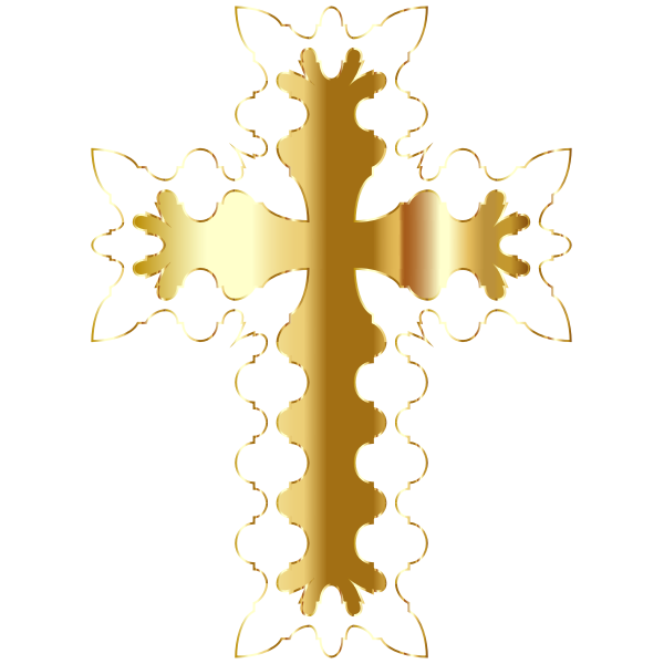 Geometric Braces Cross Gold 2 No BG