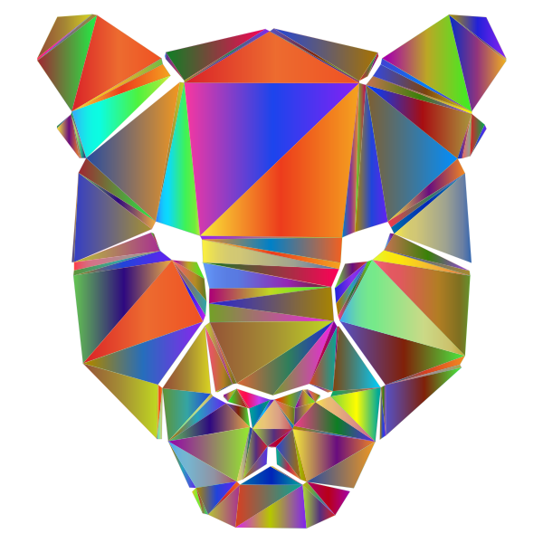 Leopard Head Silhouette Low Poly