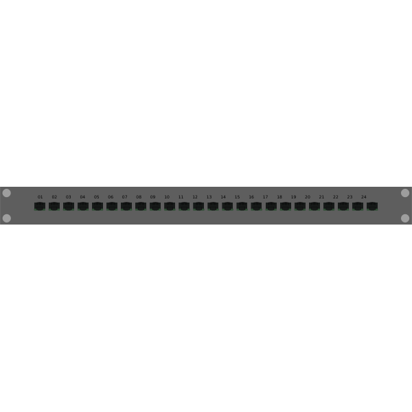 1HE 24 port RJ45/8P8C ethernet patch