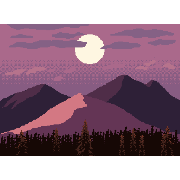 pixel mountains