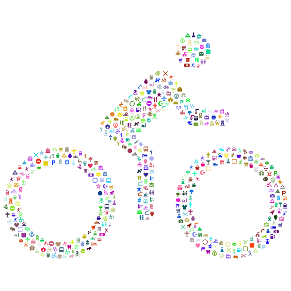 Public Domain Cyclist Icons Prismatic