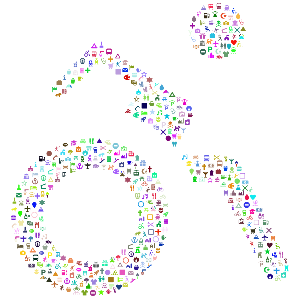 Wheelchair Icons Prismatic Pattern