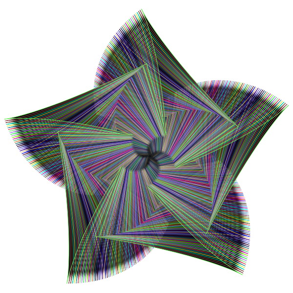 Geometric Line Art Star Prismatic