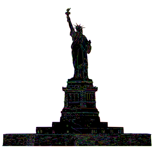 Statue Of Liberty Line Art Strokes Prismatic