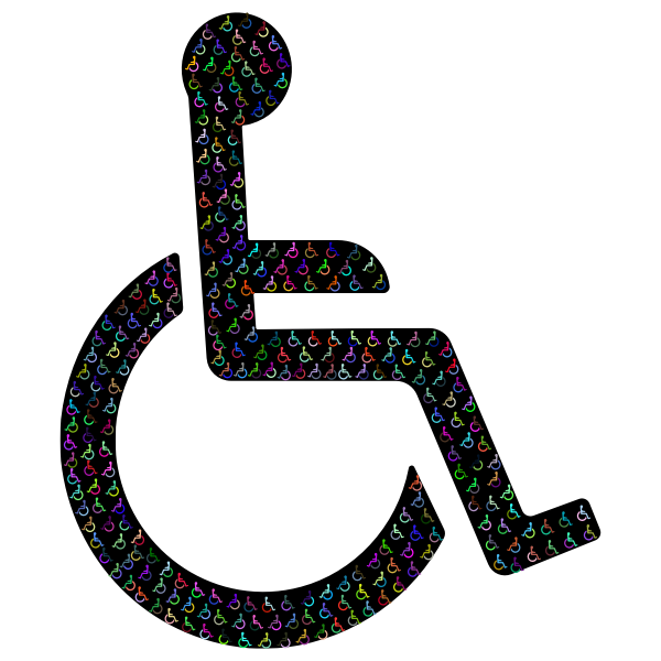 Wheelchair Icon Fractal Prismatic With BG