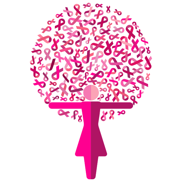 Woman Pink Ribbons Tree