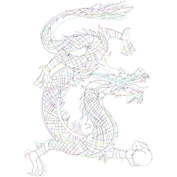 Dragon Line Art By PoseMuse Dots Prismatic No BG