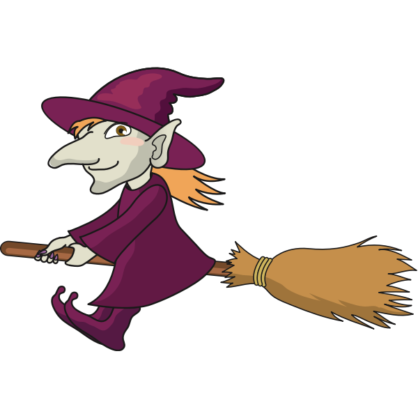 Witch on broom