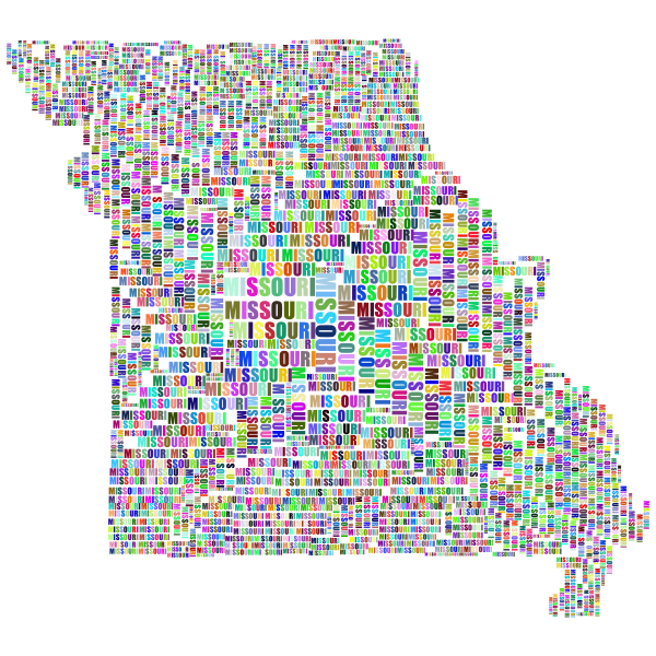 Missouri Map Typography Prismatic