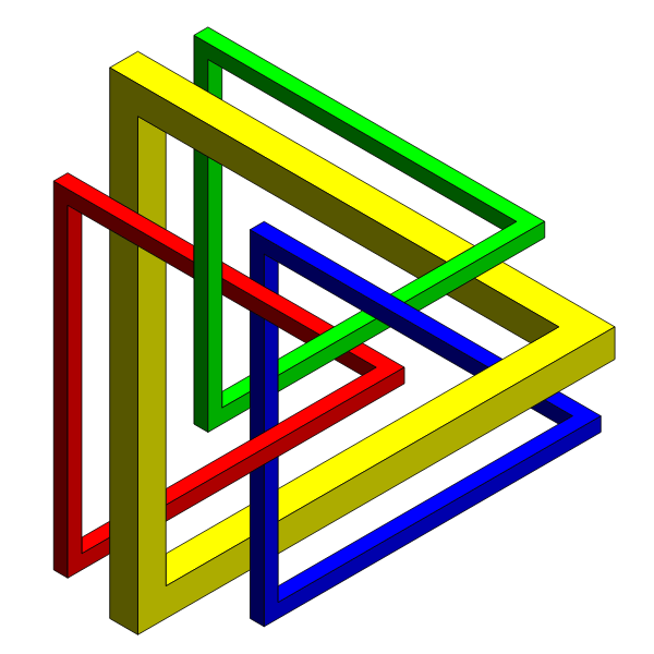 intertwined impossible triangles