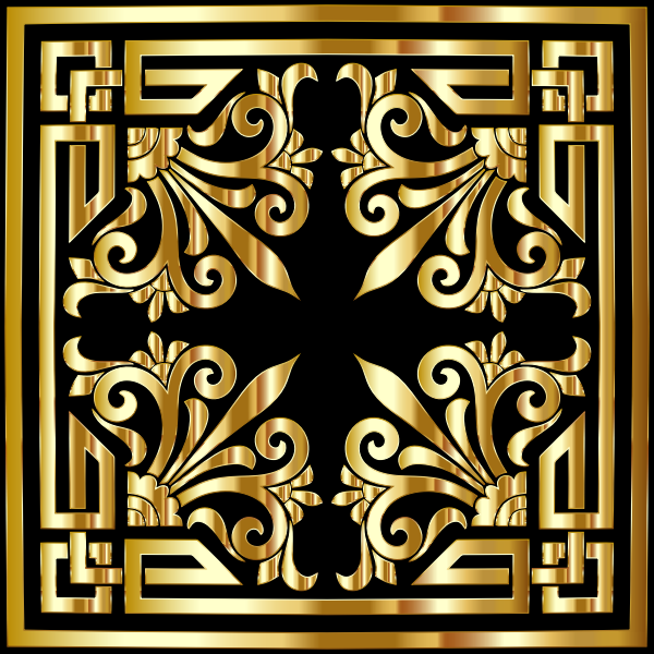 Vintage Greek Flourish Design Gold