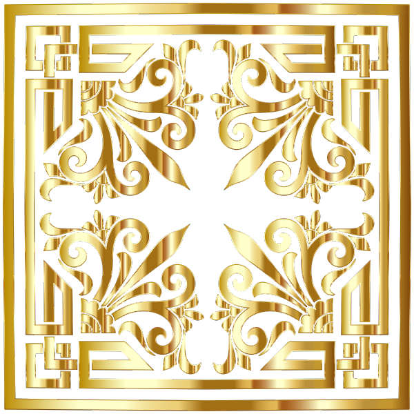 Vintage Greek Flourish Design Gold No BG