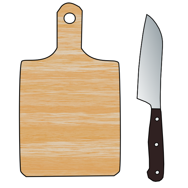 Cutting Board and Knife