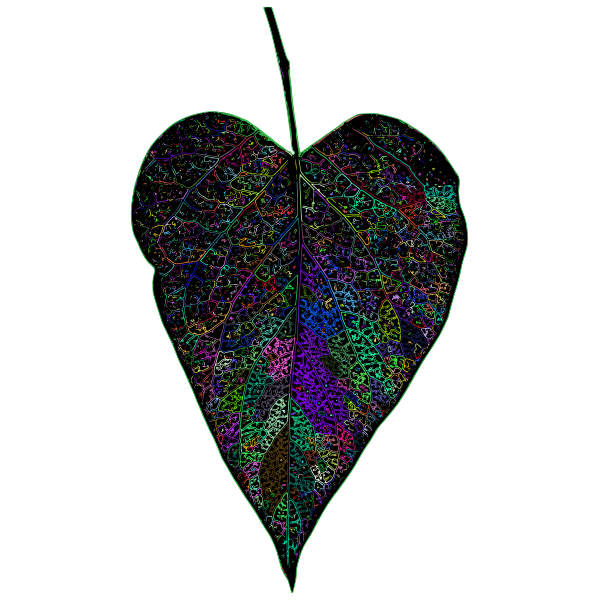 Detailed Leaf Line Art Prismatic