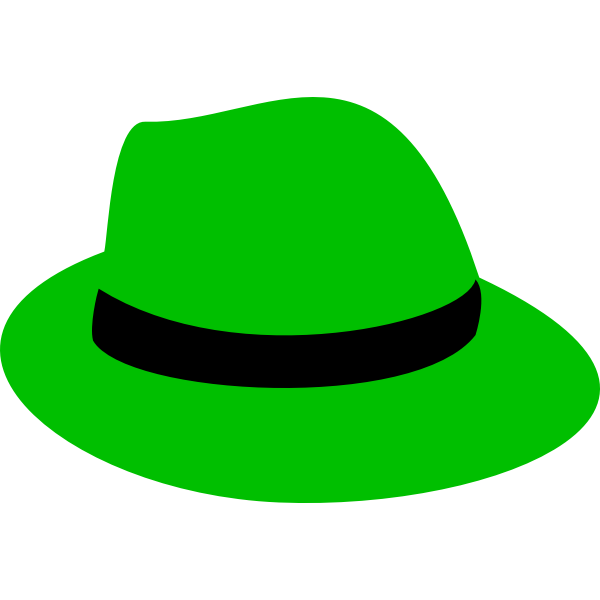 flatten green fedora