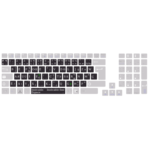 Layout bÃ©po keyboard Asus K93SM