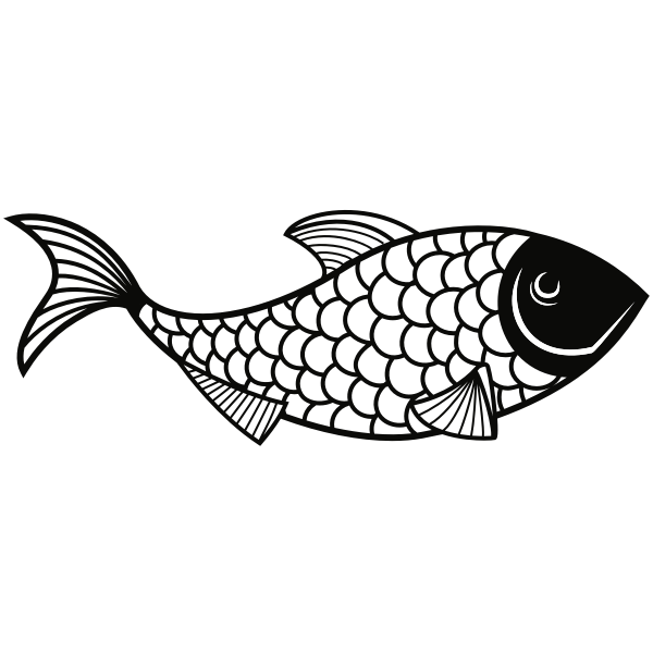 Fish stencil art silhouette