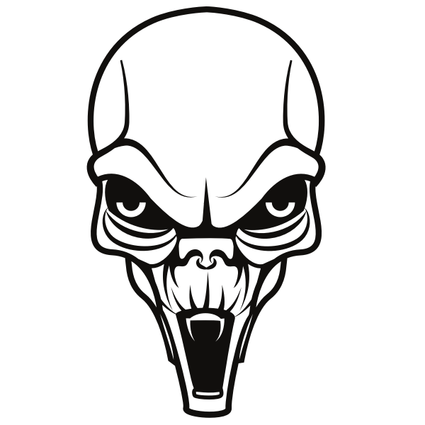 Alien skull silhouette