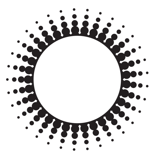 Halftone white circle