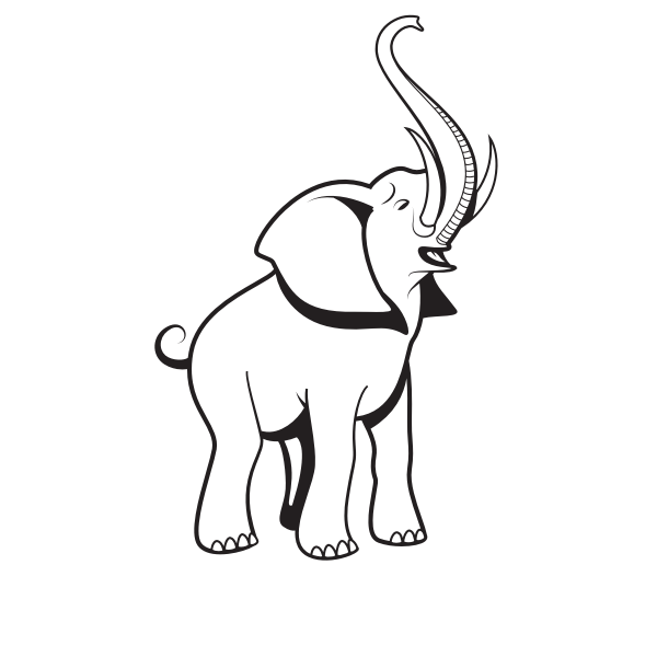 Baby elephant silhouette clip art