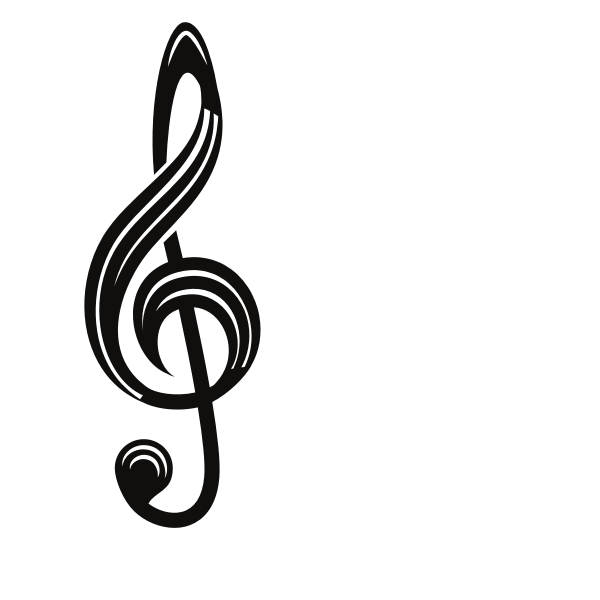 Musical key symbol silhouette