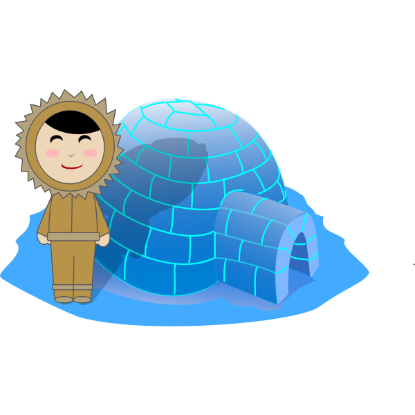 Inuit Girl and Igloo